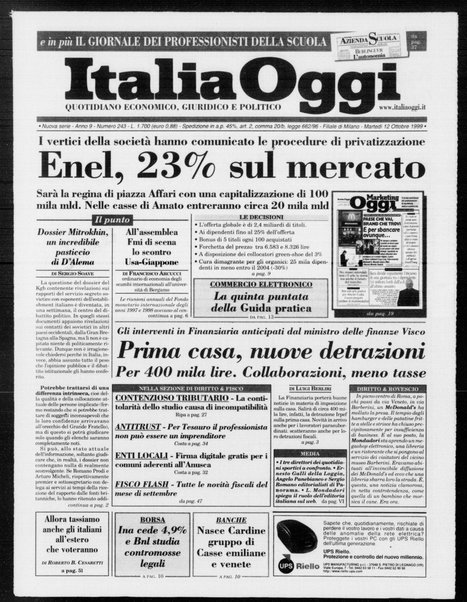 Italia oggi : quotidiano di economia finanza e politica